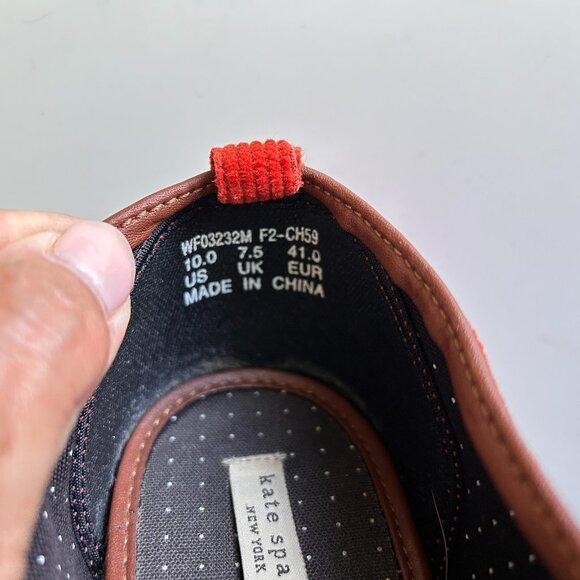 Kate Spade NY Orange Corduroy Slip-On Size 10 - Picture 3 of 5
